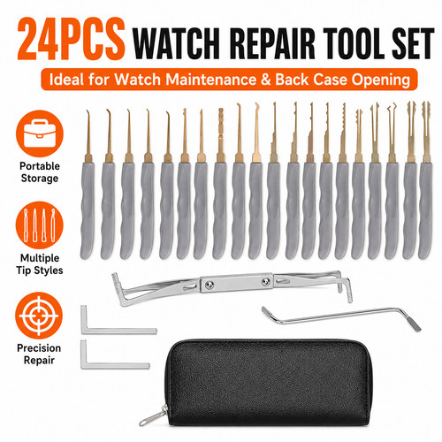 24pcs lock pick tool set - pick,
